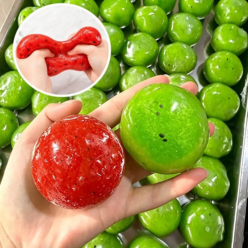 Kiwi Slush Handmade Squishy Ball Crunch เสียงบีบ Fidget ของเล่น Non Rebound จําลองความเครียดบรรเทา Vent Decompression ของเล่น
