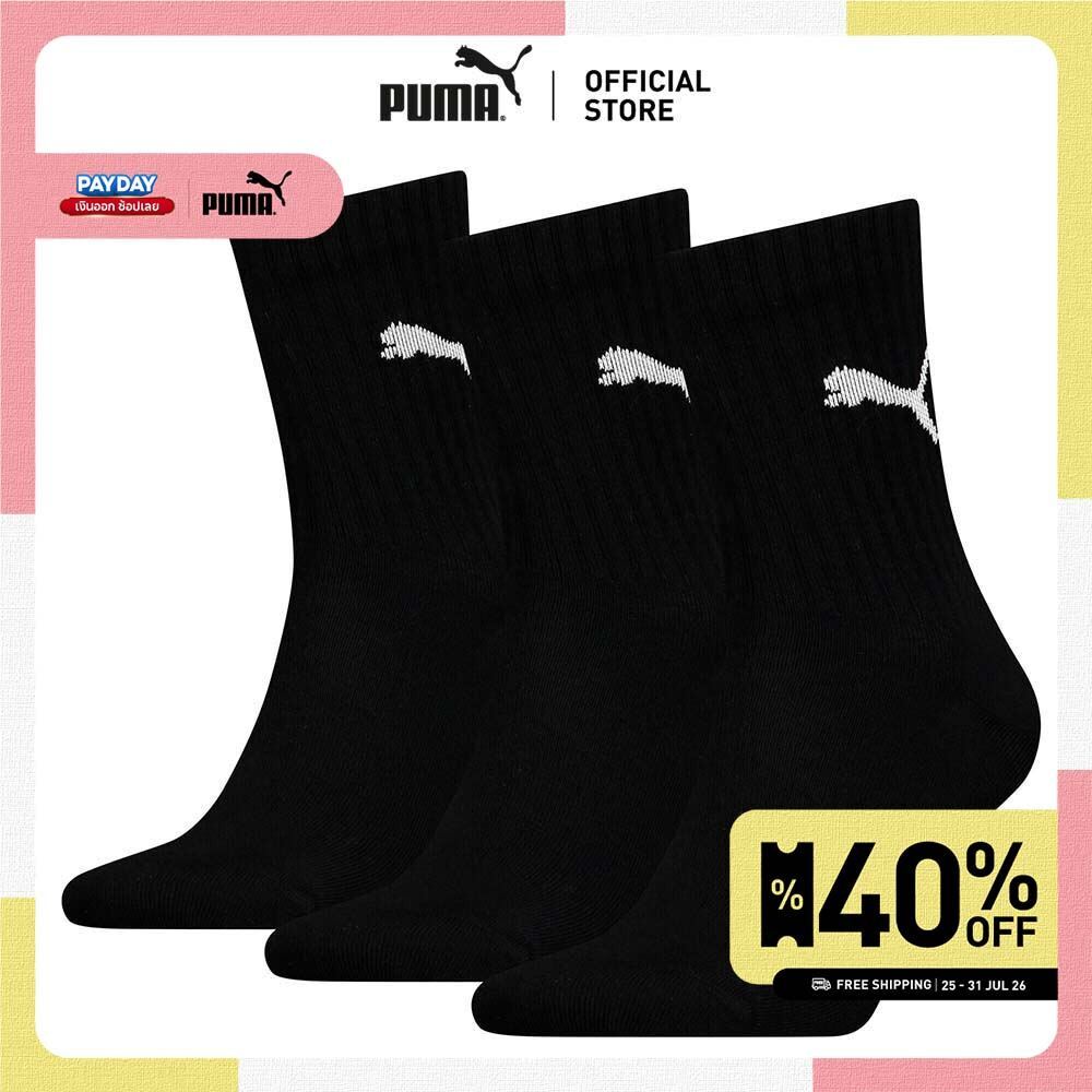 PUMA Various ถุงเท้าข้อสั้น แพ็ค 3 คู่ สำหรับทุกเพศ สีดำ - 93826602