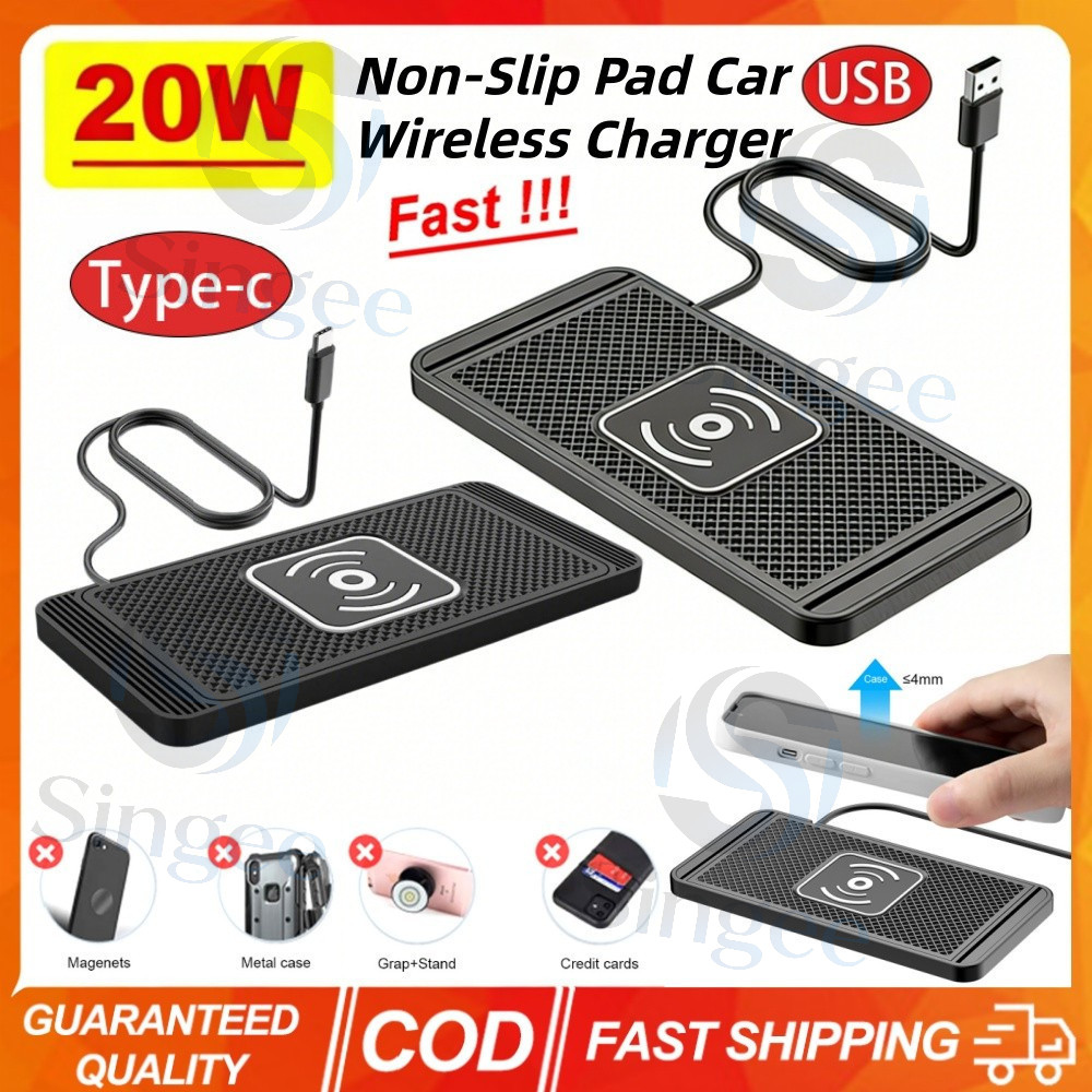 Singee Car Wireless Charger Silicone Non Slip Pad Car Wireless Phone Charger Station Fast Charging Silicone Pad Stand