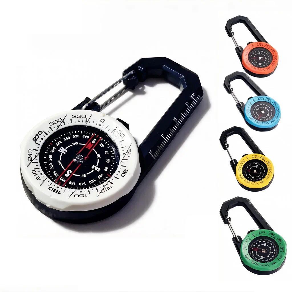 Portable Luminous Compass Carabiner Mini Survival Directional Tool for Outdoor Hiking Camping Surviv