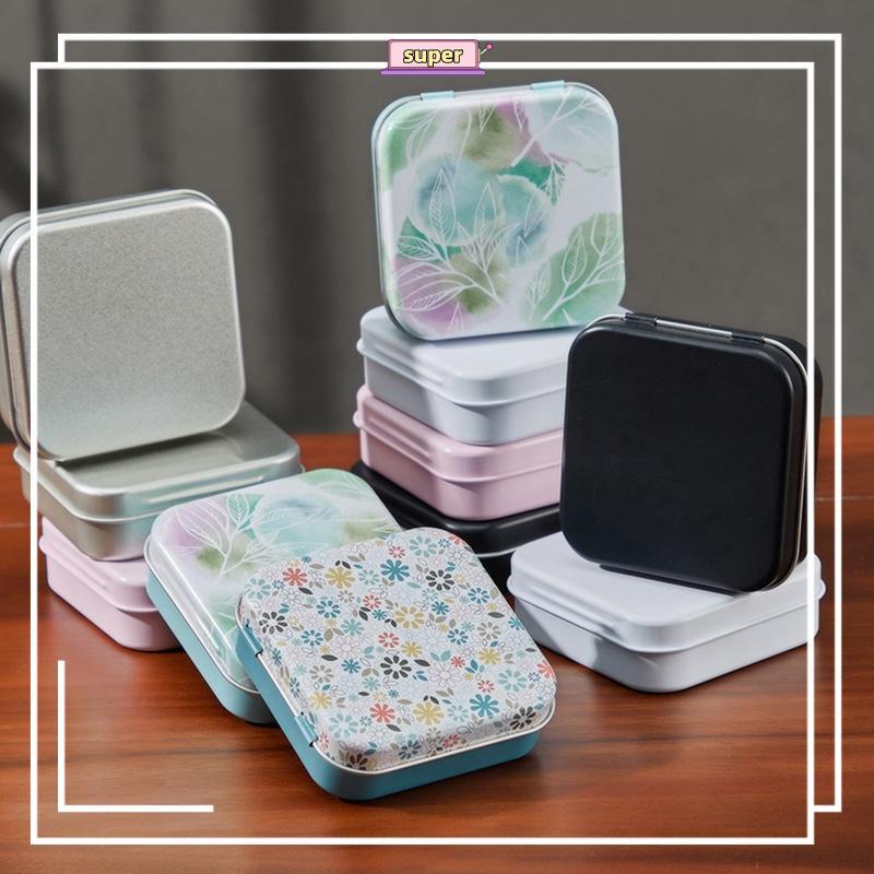 Louislifesuperpq Square Flip Metal Tin Box for Candy Pills Coin Jewelry Storage CCD