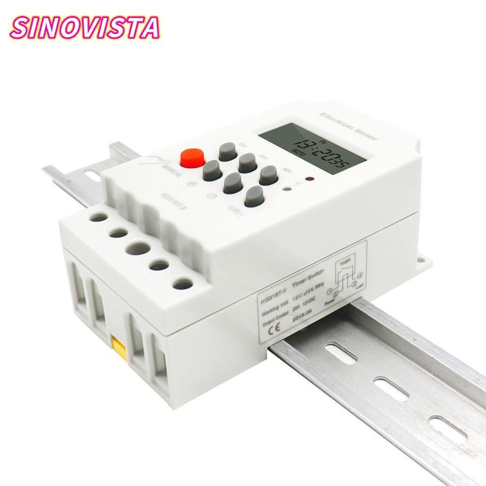 SINOVISTA Digital Timer, 12V 110V Timer Switch, Durable Display Relay LED 25A อุปกรณ์ไฟฟ้า Timer ช่า