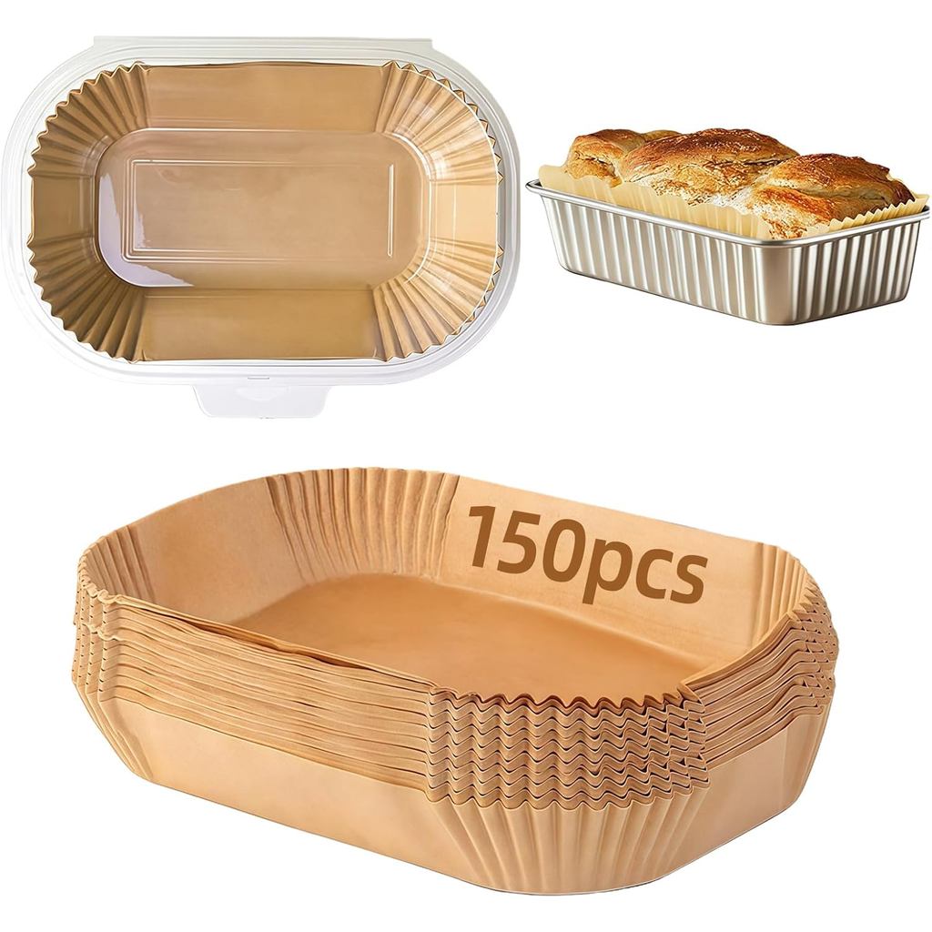 Parchment Pan Liners, 150 ชิ้น Loaf Pan Liners 9x5, ขนมปังแพนไลเนอร์สําหรับอบขนมปังขนมปังปิ้งเค้ก