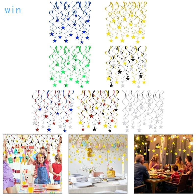 Win 30 ชิ้น Elegant Star Swirls แขวนตกแต่งสําหรับงานแต่งงานวันเกิดและอื่นๆ