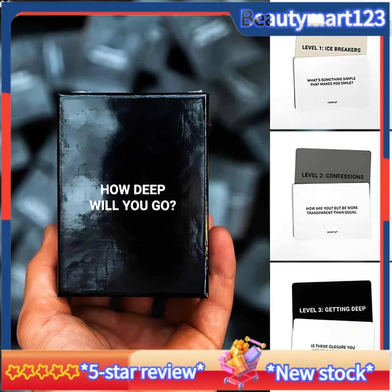 BMHow Deep You Go เกมกระดานสําหรับผู้ใหญ่ 99 การ์ดคําถามและท้าทายสําหรับการเชื่อมต่อที่ลึกสนุกสําหรั
