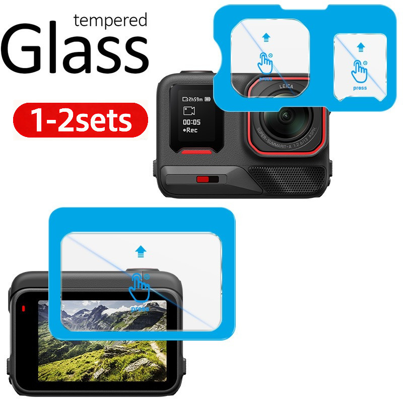 1-2 ชุดสําหรับ Insta360 Ace Pro 2 ฟิล์มกระจกนิรภัยสําหรับ Insta360 Ace Pro HD แก้วกล้อง LCD ป้องกันห