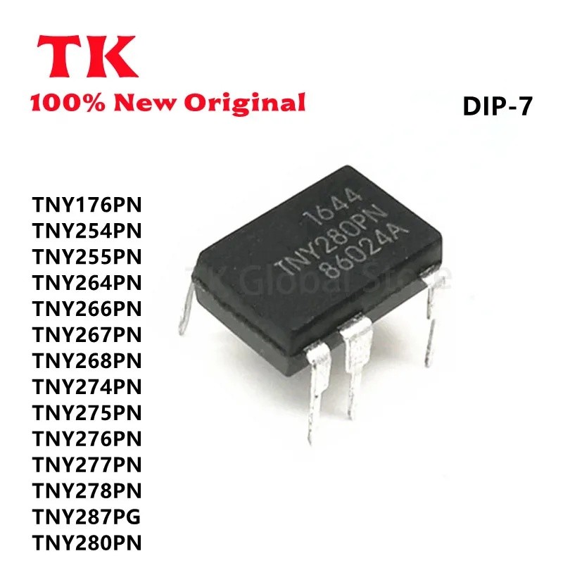 5PCS TNY176PN TNY264PN TNY266PN TNY268PN TNY274PN TNY275PN TNY276PN TNY277PN TNY278PN DIP-7 ชิปขายส่