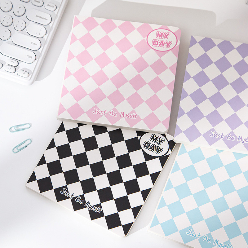T Checkerboard Square Notebook Handbook Simple Small Square Notebook Square Grid Notebook High-value