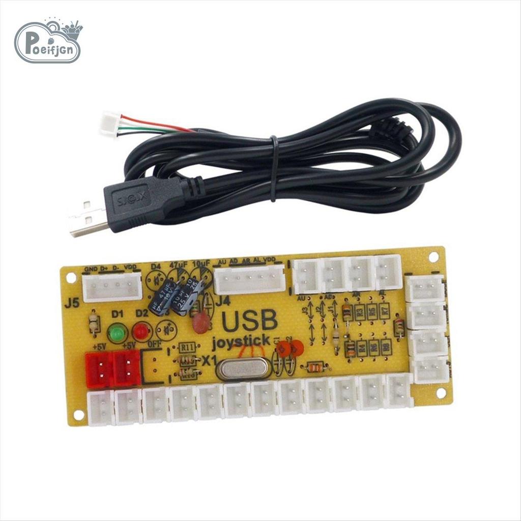 5V LED Zero Delay Board Game USB Encoder to PC สําหรับจอยสติ๊กควบคุมปุ่มกดสายเชื่อมต่อติดตั้งง่ายใช้