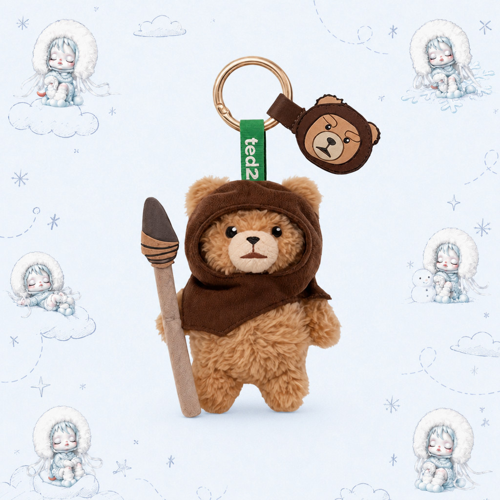ความลับPOPMART GONGMING!Ted2Baby Ted 可动毛绒挂件กล่องเก็บ摆件礼物