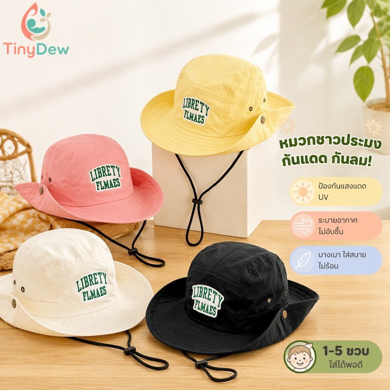 เด็กถังหมวกแห้งเร็วป้องกันแสงแดดปีกกว้างระบายอากาศน้ําหนักเบาปรับสายรัดคาง