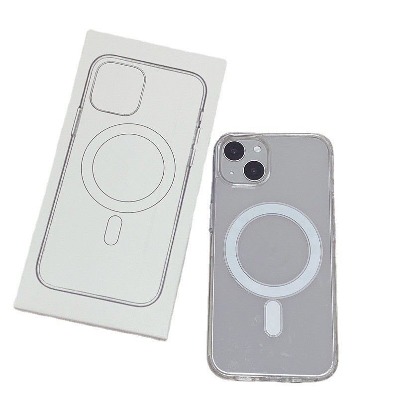 [AT] - MAGSAFE CLEAR HYBRID BUMPER CASING SILICONE COVER สําหรับ IPH0NE 11 11 PRO 11 PRO MAX 12 12 P