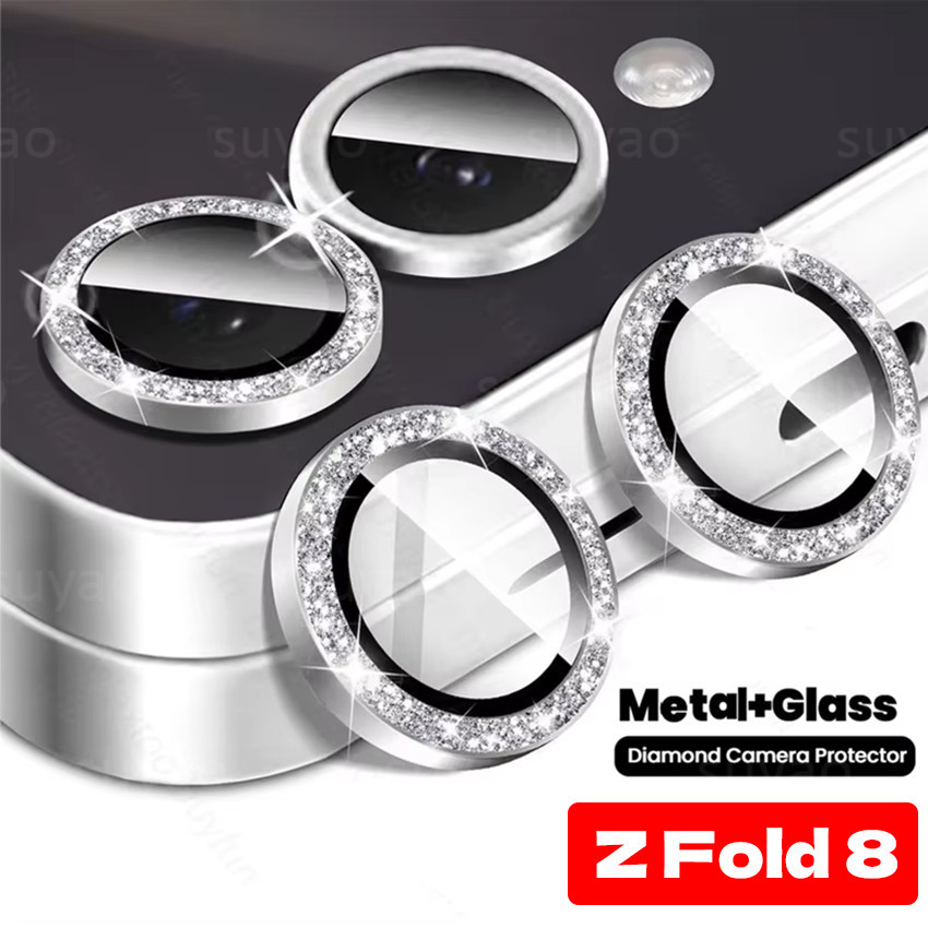 SAMSUNG สําหรับSamsung Galaxy Z Flip 8 Glitterโลหะโทรศัพท์กลับเลนส์ฟิล์มกระจกนิรภัยสําหรับSamsung Galaxy Zพับ 8 Ultra Anti Scratchกล้องเลนส์Protector