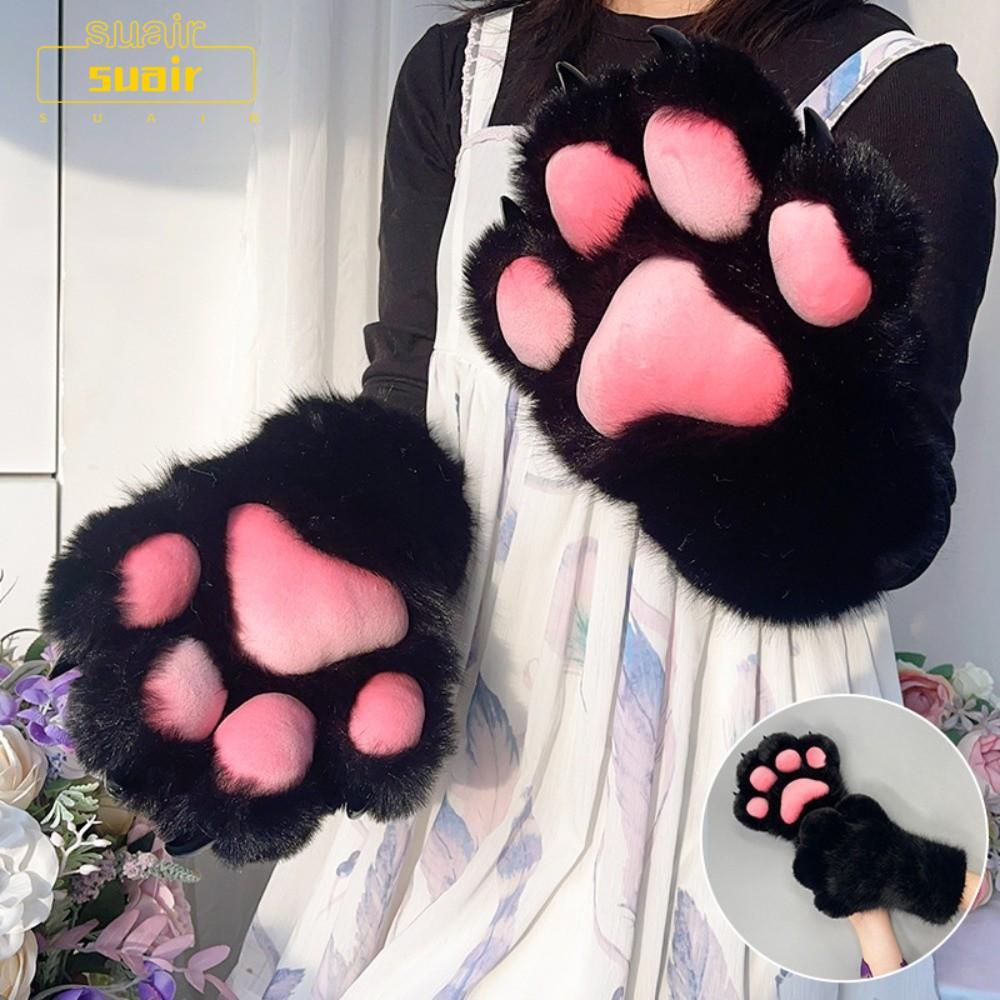 SUAIR Fursuit Claw Mittens, Faux Fursuit การ์ตูนสัตว์ Fursuit ถุงมือ, Handmade พร้อมเล็บ Fluffy Furr
