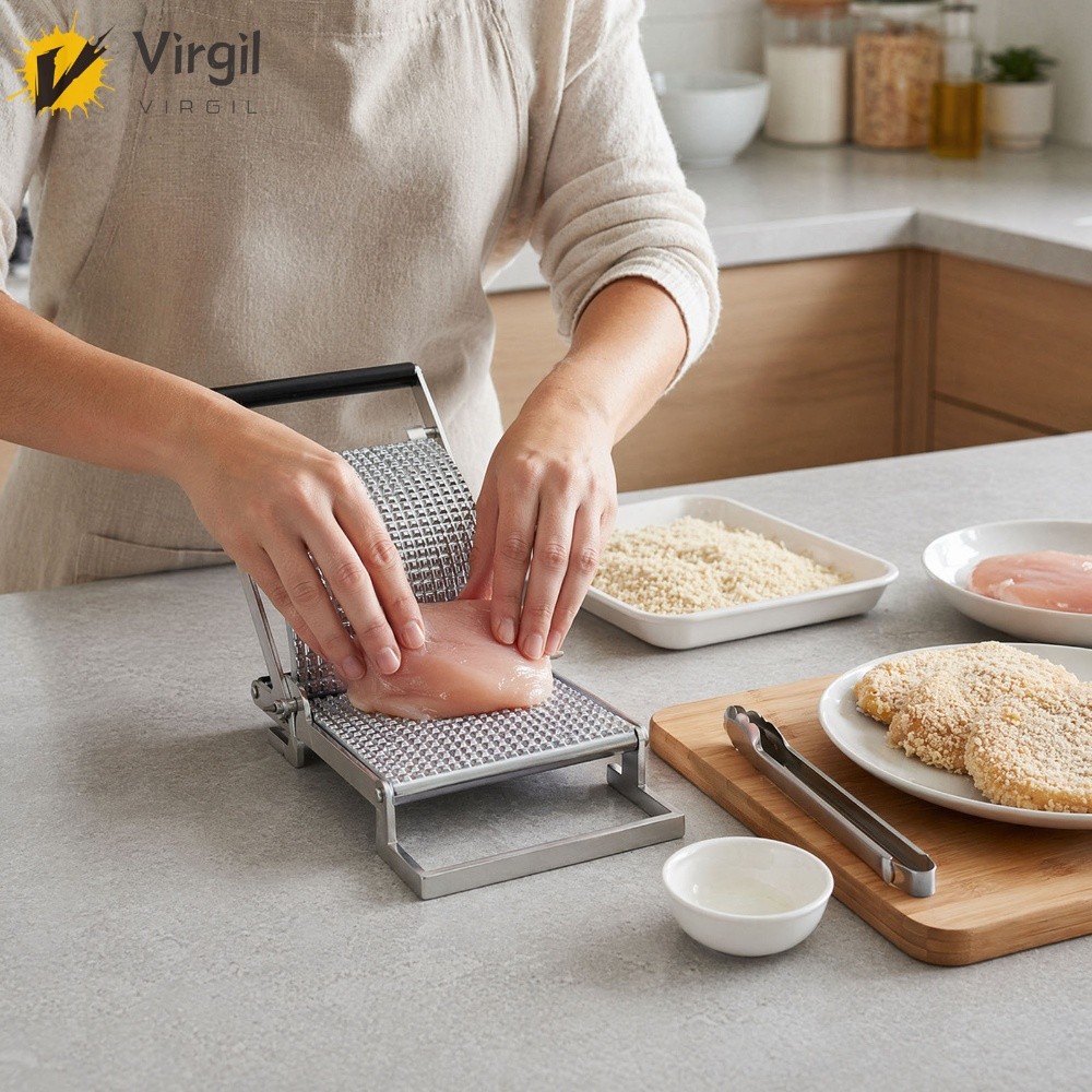 [Virgil.th] Meat Press Patty Maker เครื่องตัดด้วยมือ Shaper Burger อุปกรณ์ครัว 7.87x5.51x3.54in