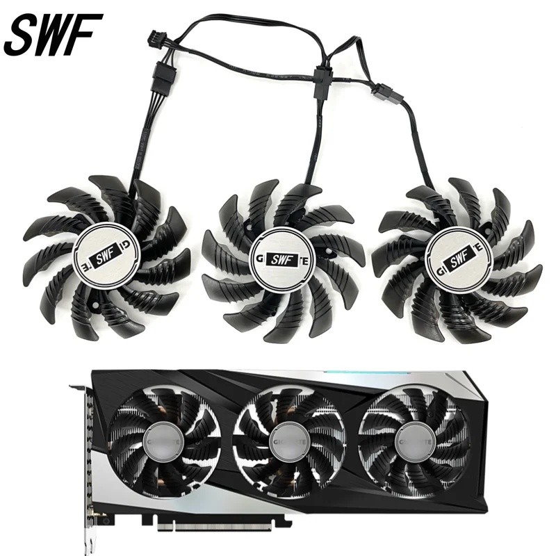 *ใหม่ที128010SU PLD08010S12HH RX 6500 XT 6600 XT พัดลมระบายความร้อนสําหรับ Gigabyte RTX 3060 3060 Ti