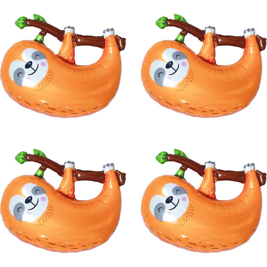 4 ชิ้น Sloth วันเกิดตกแต่ง,31 นิ้วน่ารัก Sloth บอลลูนสําหรับ Party Supplies,Zootopia วันเกิดตกแต่ง,J