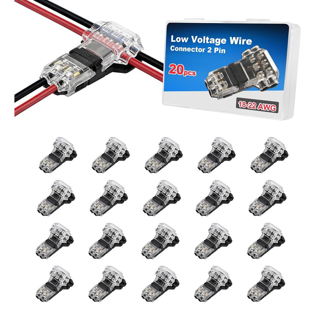 3 Way 2 Pin แรงดันไฟฟ้าต่ําขั้วต่อสายไฟ Splice Connector, Quick Solderless T Tap Connector, Rock Sol