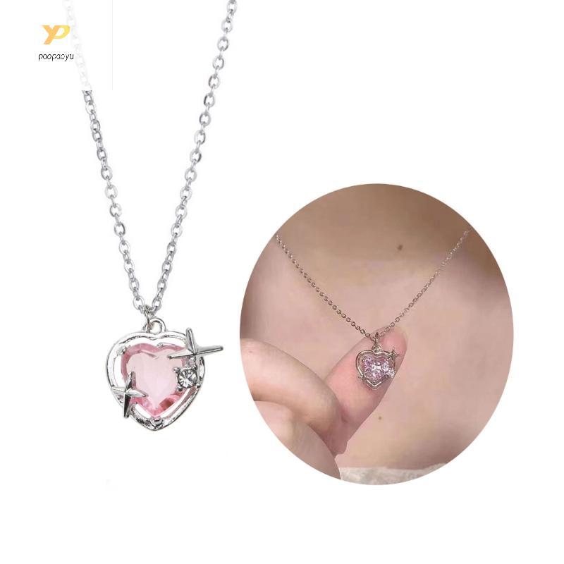 PPY เครื่องประดับสร้อยคอจี้หัวใจสําหรับผู้หญิงเครื่องประดับสาวของขวัญผู้หญิง