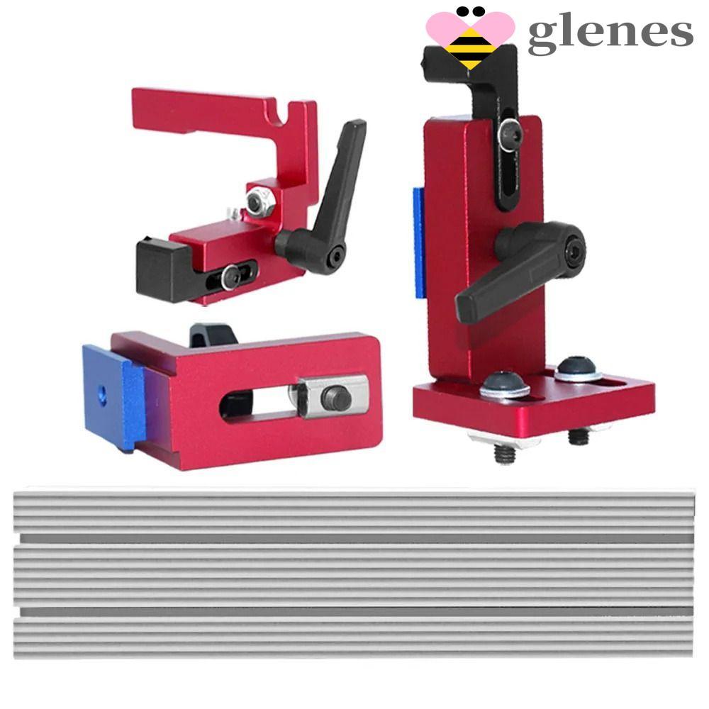 GLENES รั้วโปรไฟล์อลูมิเนียม, ราง T-track 30-50 ซม., ขายึดเลื่อนแบบปรับได้อลูมิเนียมอัลลอยด์มัลติฟัง