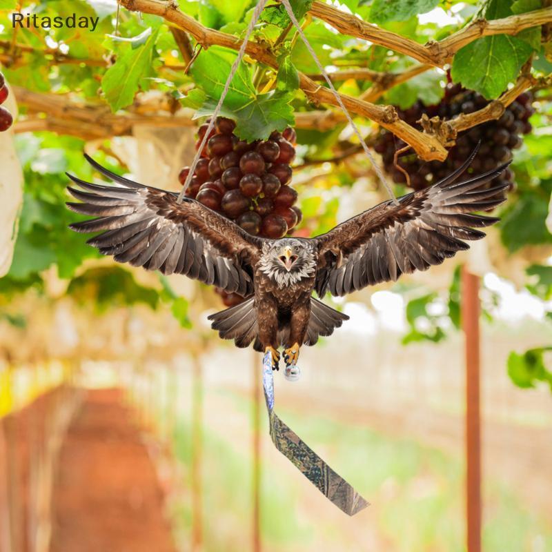 Ritasday กันน้ํานก Scarer จําลองนกฮูก Bird Repellent Pest Control หุ่นไล่กาประดิษฐ์สะท้อนแสงใหม่
