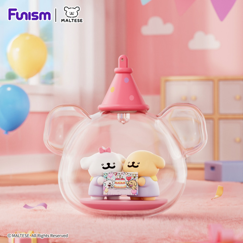 FUNISM Maltes Childhood Days Series กล่องตาบอด ฟิกเกอร์ PVC | ของเล่นปริศนาสะสมสุนัขมอลตาน่ารัก,ของขวัญตกแต่งโต๊ะทํางาน น่ารัก สําหรับเด็ก