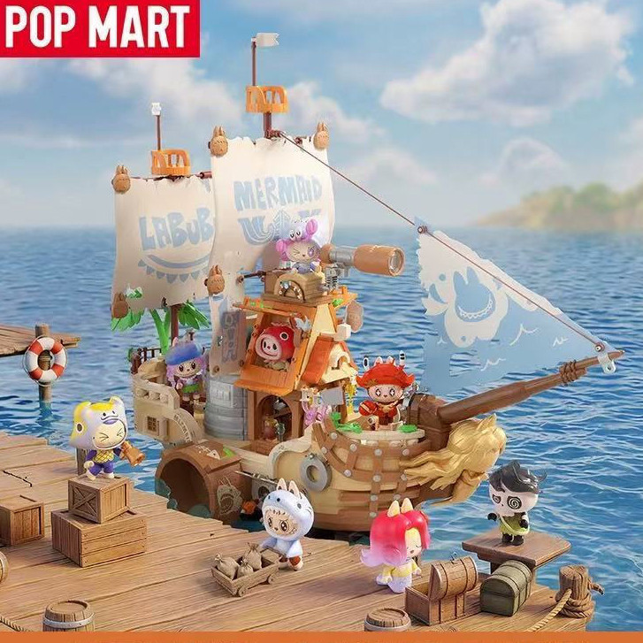 ของแท้ POP MART LABUBU THE MONSTERS กําลังมองหาหน่วยการสร้างนางเงือก LABUBU JDME