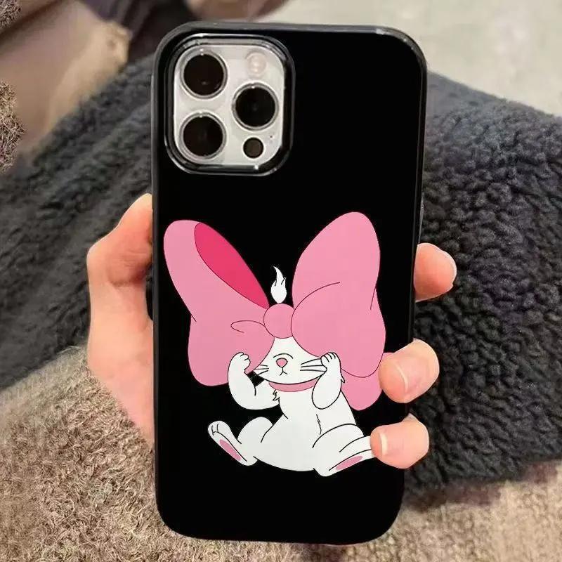 โบว์สีชมพูแมวสีขาวเหมาะสําหรับiPhone 17/16/15/14 เคสโทรศัพท์iPhone13/12/11 Soft Case xs/Girl Heartเคสโทรศัพท์