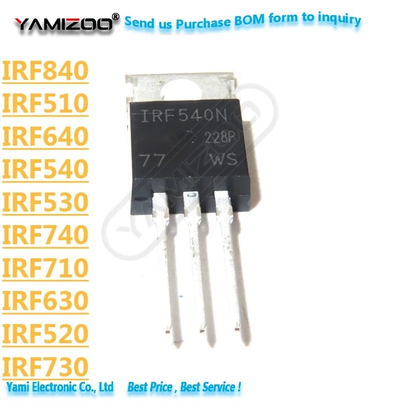 5PCS IRF510 IRF520 IRF540 IRF640 IRF740 IRF840 IRF630 IRF630N TO-220 IRF510N IRF540N IRF520N IRF530N