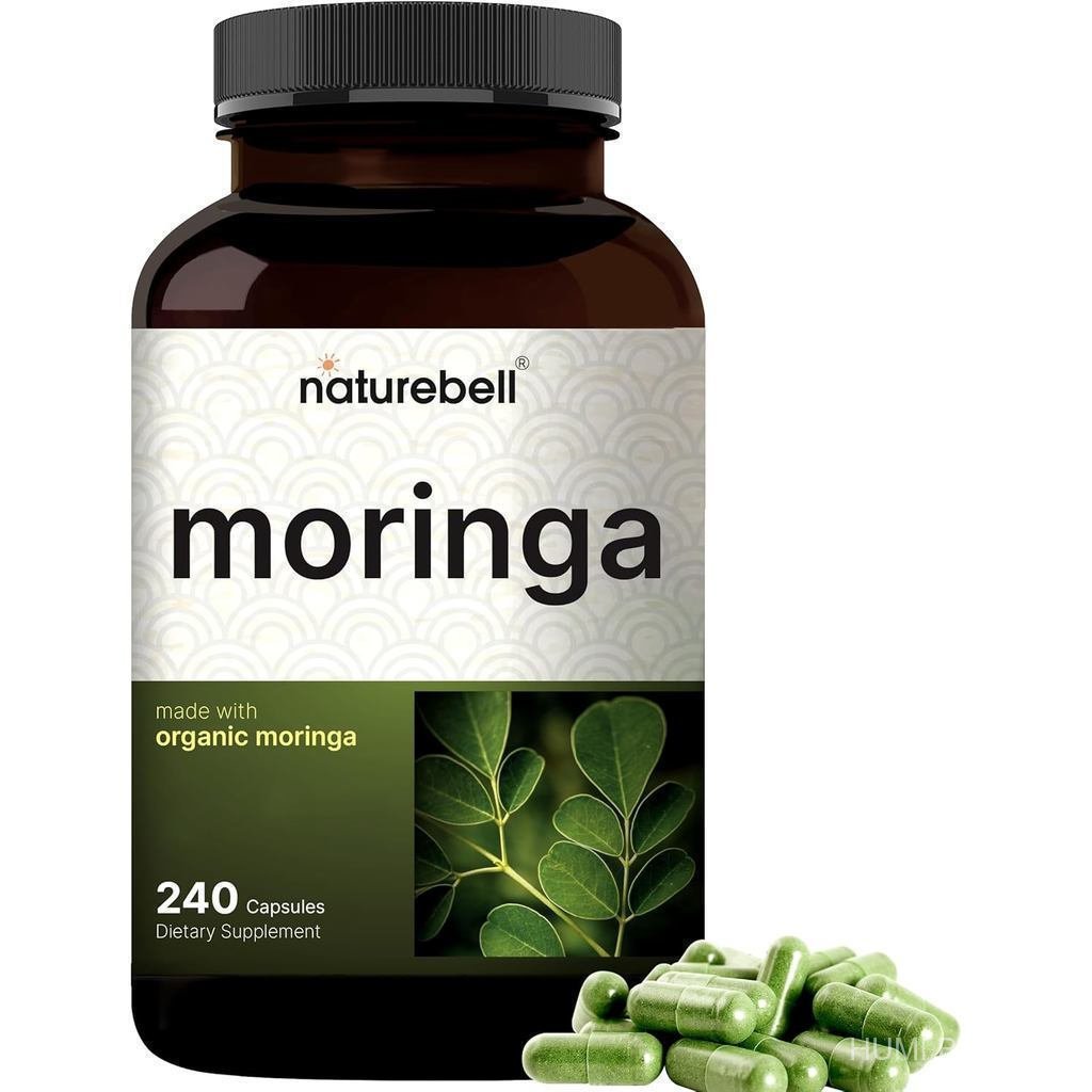 NatureBellPureMoringaCapsules|MadewithMoringaPowderOrganic,240Capsules–GreenSuperfood,Health,&Immune