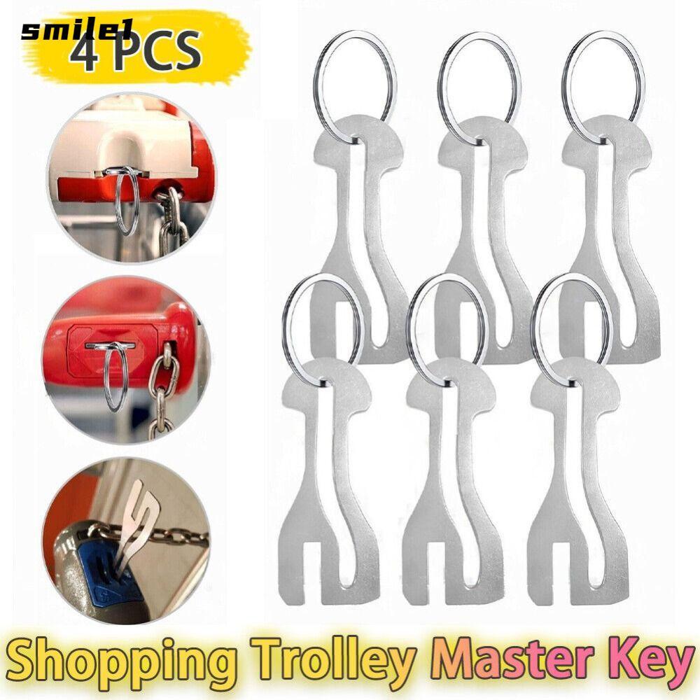 SMILE Trolley Master Key Token, ที่ใส่เหรียญ รถเข็นช้อปปิ้งโลหะ Token, ของขวัญเหรียญทดแทนนํากลับมาใช