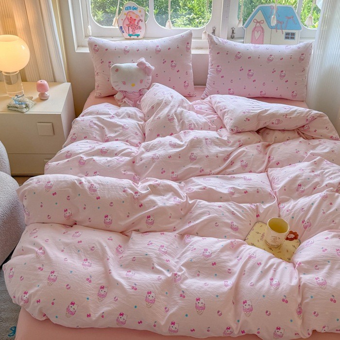 三套大学生宿舍床上床单单双人床水洗棉被套被罩卧室四套Three sets of college dormitory bed sheets single double bed20260807