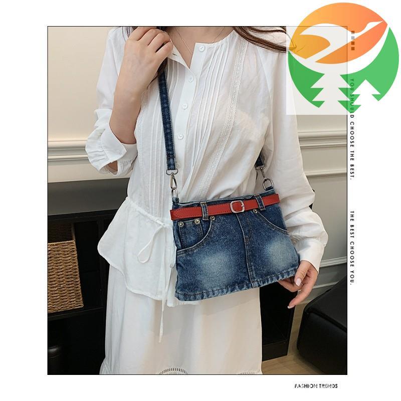 Ra5 2026 Sunny ซีซั่น Fresh Chic Vogue Cool Jeans ผ้า Maidens Courier Carryall