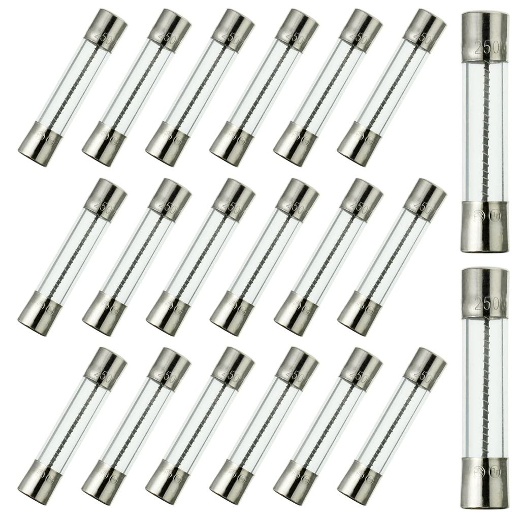 BOJACK T2AL250V 6x30 mm 2 A 250 V ฟิวส์เป่าช้า 2 แอมป์ 250 โวลต์ 0.24 x 1.18 นิ้วหลอดแก้วฟิวส์ Time-