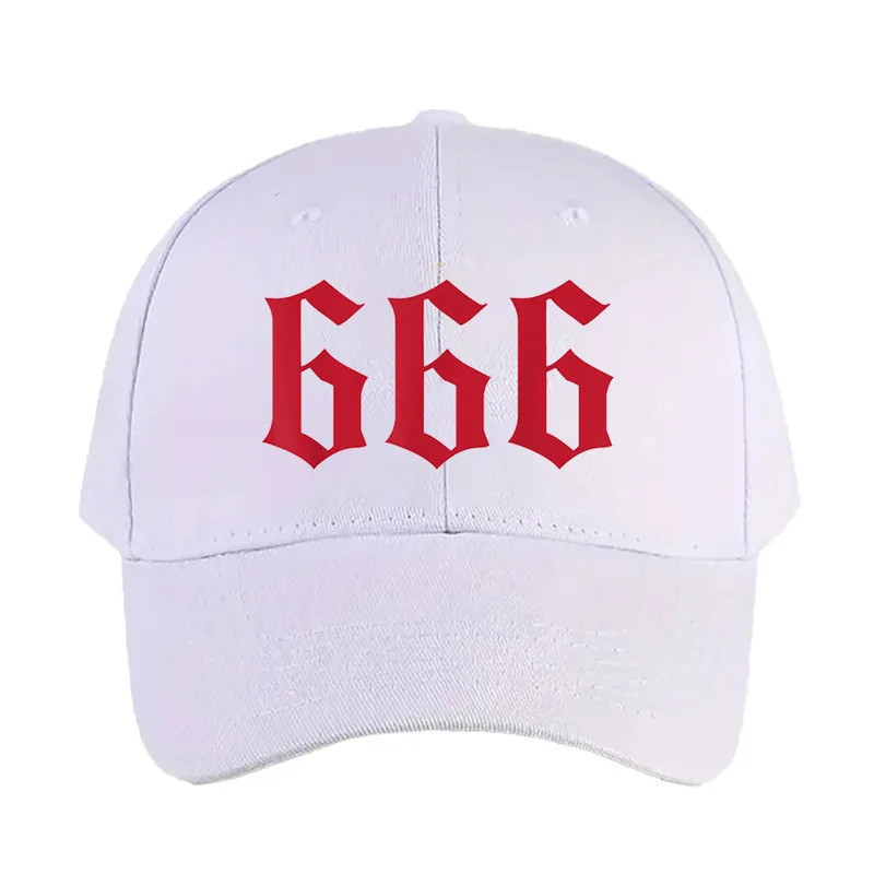 หมวกเบสบอล 666 Mark of the Beast ลายซาตานปีศาจ สำหรับผู้หญิง ผู้ชาย ผู้ใหญ่ สไตล์ลำลอง ขอบโค้ง ปรับข