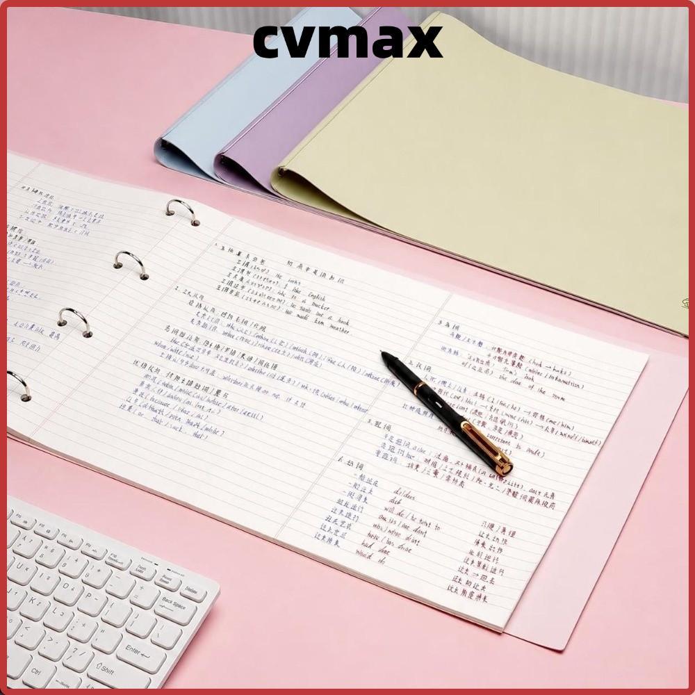 CVMAX A3 สมุดโน๊ตใบหลวม, หนัง PU นุ่มรีฟิล Binder Notebook, Reusable 4 หลุม Binder ขนาดใหญ่ Mind Notebook โรงเรียนอุปกรณ์สํานักงาน