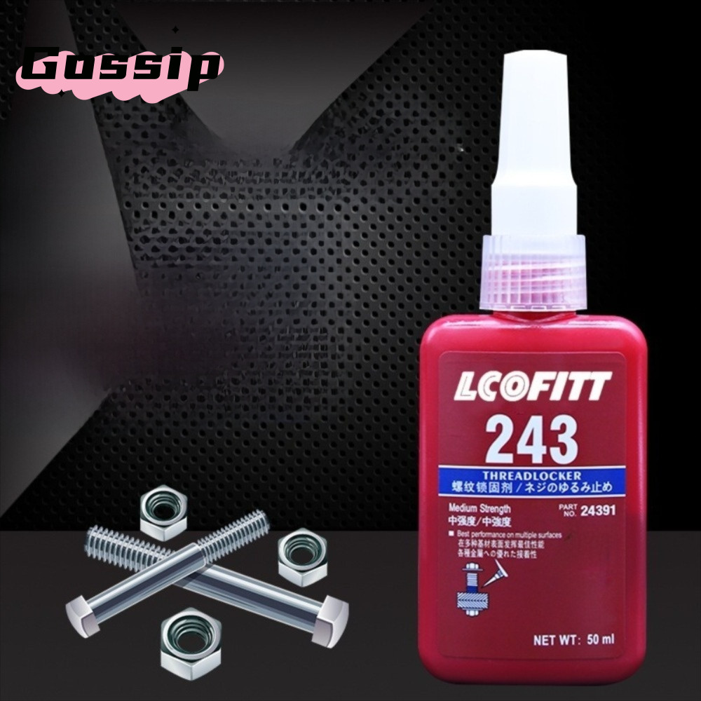 GOSSIP 243 Thread Locker, 50ml Waterproof Nuts-Bolts Locker, มีประโยชน์ป้องกันการคลาย ความแข็งแรงสูง