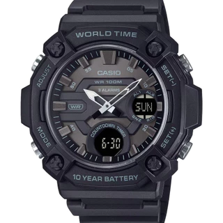 CASIO นาฬิกาข้อมือ CASIO รุ่น AEQ-120W-1BVDF สายเรซิ่น สีดำ