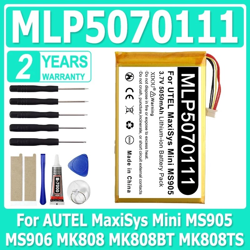 แบตเตอรี่ใหม่สําหรับ Autel MLP5070111 MaxiSys Mini MS905 MS906 MY905 MK808MK808BT MK808TS MP808 MP80