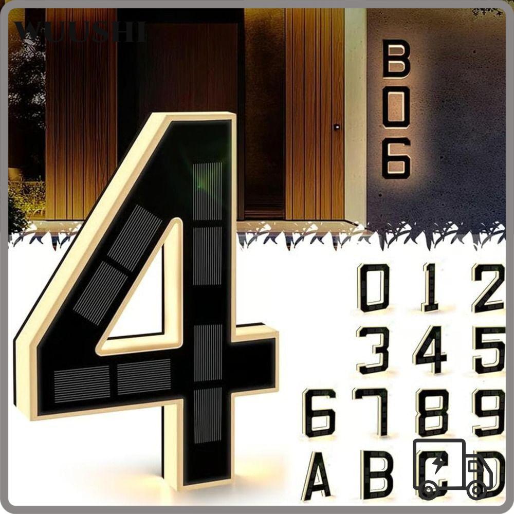 WUSHI House Numbers, Powered IP44 Waterproof LED Address Numbers, กันน้ํา 6.7 นิ้วขนาด LED Illuminat