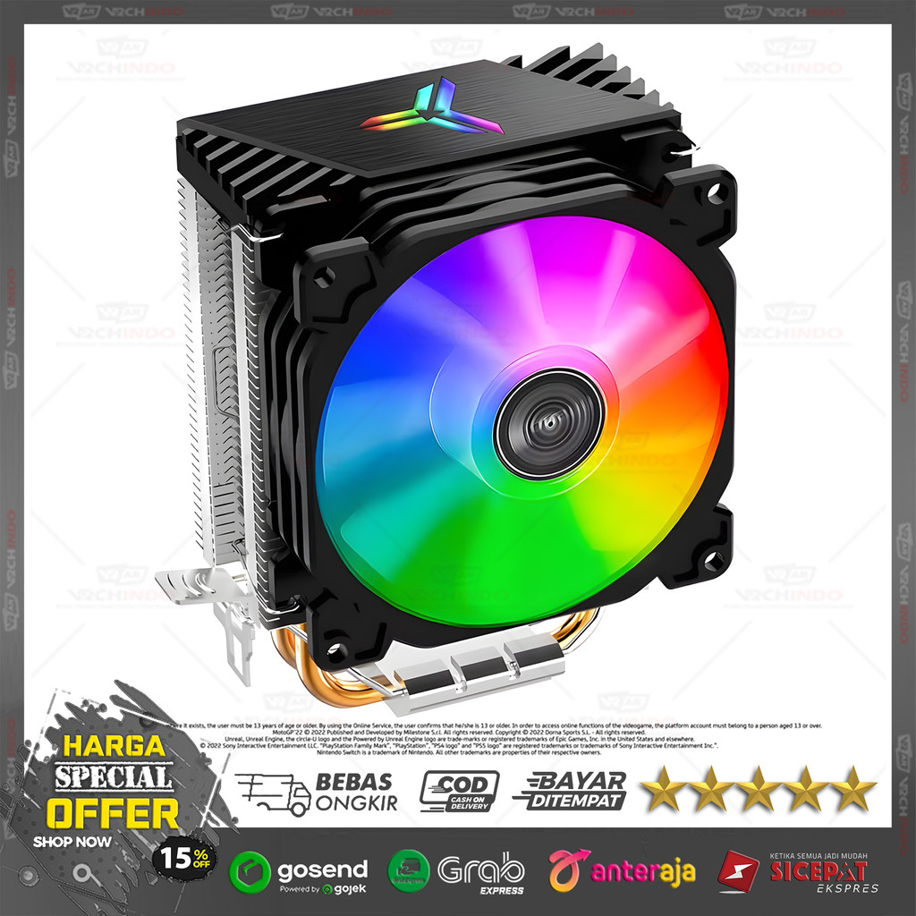 พัดลมฮีทซิงค์ / พัดลมคูลเลอร์ CPU / พัดลมโปรเซสเซอร์ CR-1200 RGB 120mm / Heatsink RGB 4 Pin / Heat S