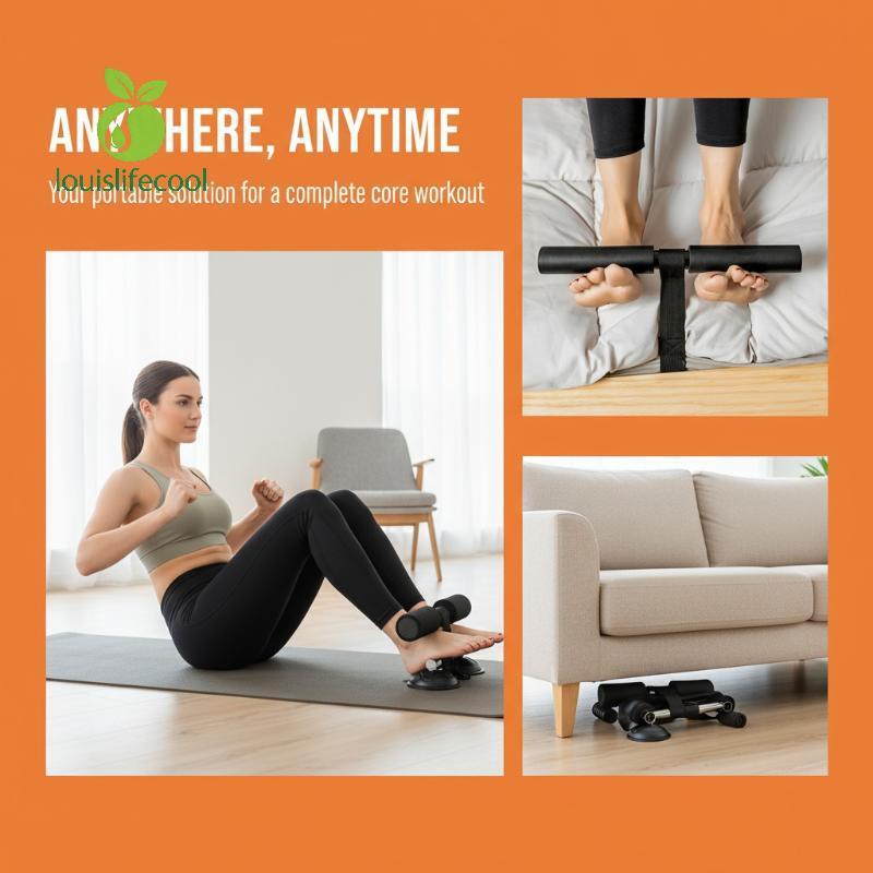 Louislifecool Portable Hamstring Curl Strap for Home Gym, Squats & Ab Workout New