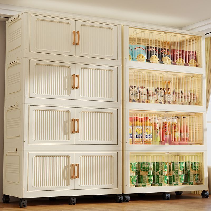 leerhome ตู้เก็บของ พลาสติกใส มีซ้อนได้ กล่องเก็บของความจุขนาดใหญ่ ตู้เก็บของในครัว ลิ้นชักเก็บของ ตู้เสื้อผ้า