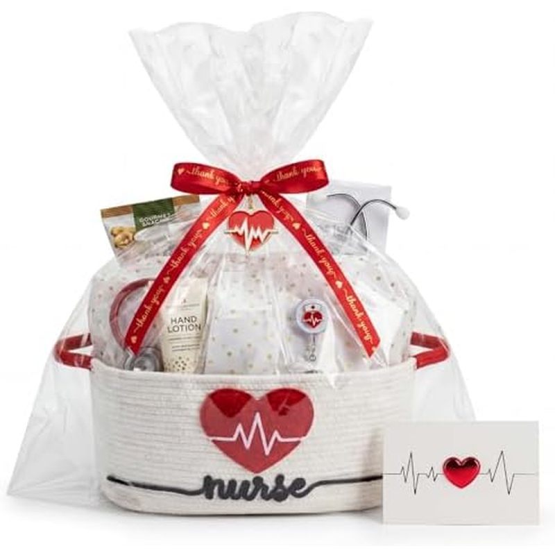 Colingmill Nurses Week Gift Basket Empty to Fill, ตะกร้าสาน 15" x 11" x 6" ตะกร้าเก็บของ Decoive พร้