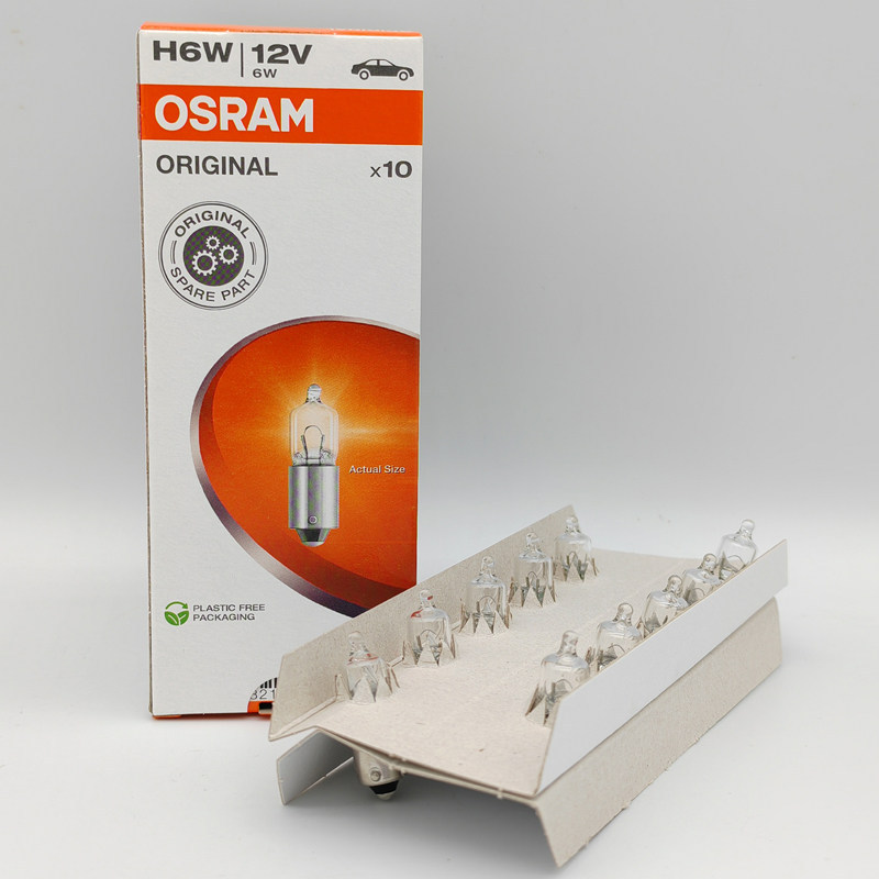 OSRAM OSRAM 64132 12V 6W E1 2EV H6W U BAX9s หลอดไฟรถยนต์เอียง