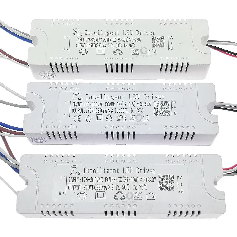 1pcs 2.4G อัจฉริยะ LED Driver + 220V RF Remote & APP ควบคุม 220mA Dimming แสง Transformer 25-40W 37-