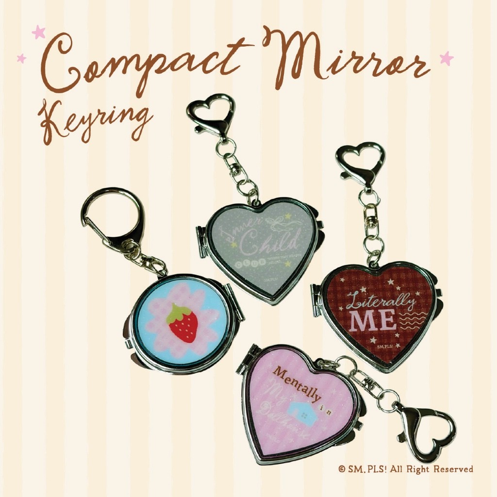 Compact Mirror Keyring / พวงกุญแจกระจกพกพา แขวนห้อยกระเป๋าได้ (Inner Child Club Col.) - SM,PLS!