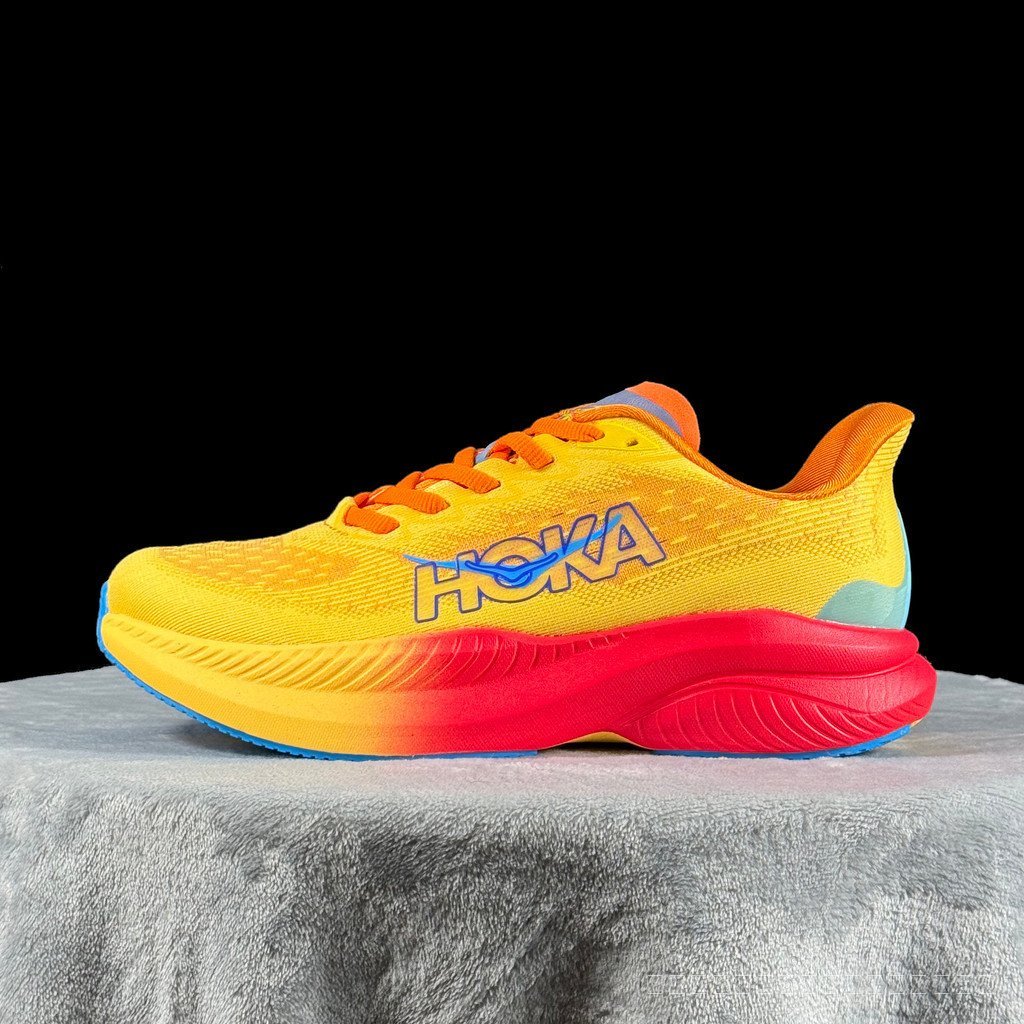 666 HOKA ONE ONE MACH 6 ผู้ชายผู้หญิงกีฬากันกระแทก Anti-slip ทนต่อการสึกหรอแฟชั่นรองเท้าวิ่ง All-mat