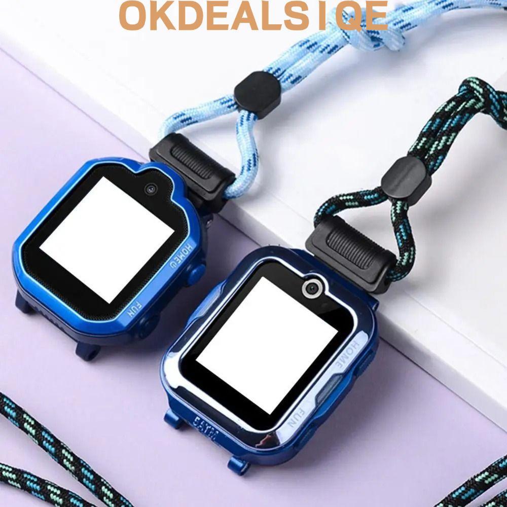 OKDEALS1QE โทรศัพท์นาฬิกา Lanyard,ปรับความยาวสวมใส่นาฬิกาเด็ก,ทนทาน Universal เด็ก Smartwatch สายรัด