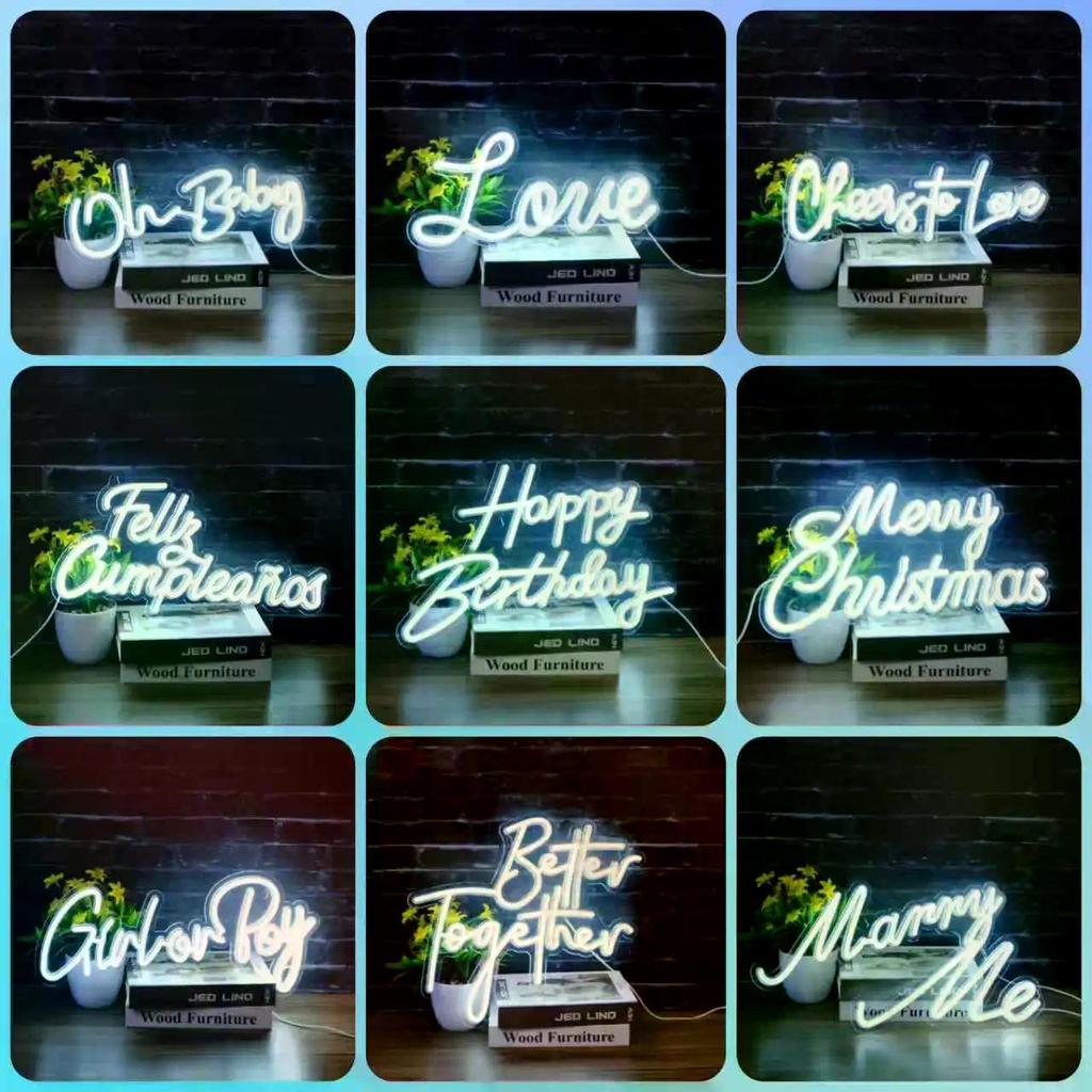 2026 สินค้าใหม่ marryme แผ่นไฟข้อเสนอแสงบรรยากาศ Marry Me เรืองแสง happybirthday Happy Birthday Neon